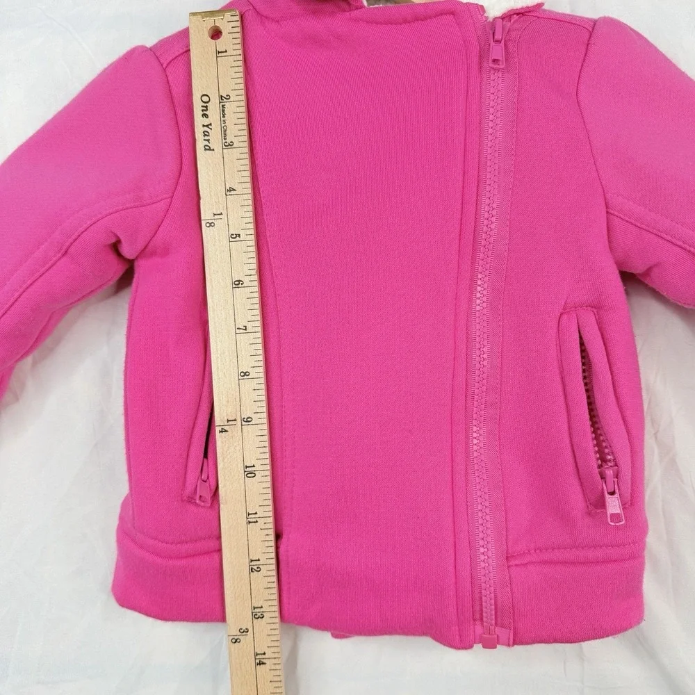 Nannette Girl SZ-3T shearling‎ Lined Pink Jacket Coat design on the back